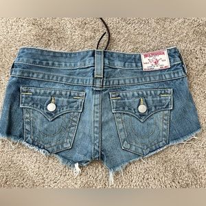 True Religion Lace Up Jean Shorts